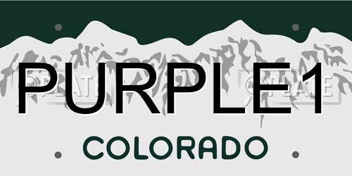PURPLE1 Colorado License Plate
