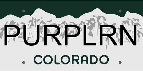 PURPLRN Colorado License Plate