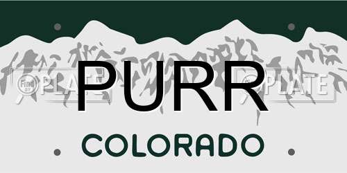 PURR Colorado License Plate