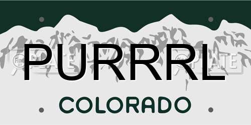 PURRRL Colorado License Plate
