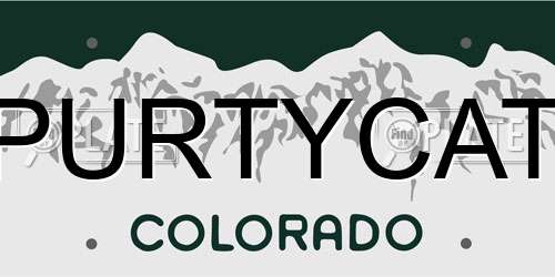 PURTYCAT Colorado License Plate