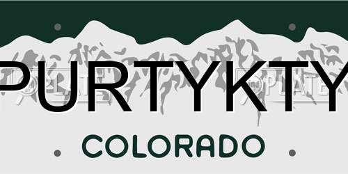 PURTYKTY Colorado License Plate