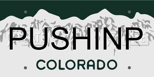 PUSHINP Colorado License Plate