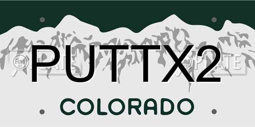 PUTTX2 Colorado License Plate