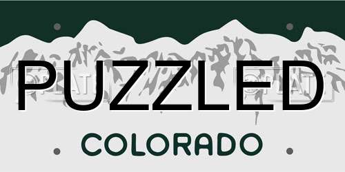 PUZZLED Colorado License Plate