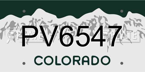 PV6547 Colorado License Plate