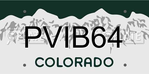PVIB64 Colorado License Plate