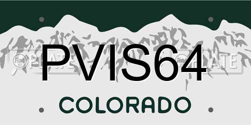 PVIS64 Colorado License Plate