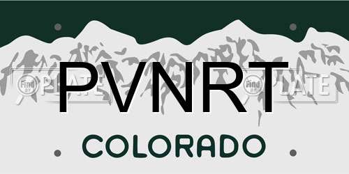 PVNRT Colorado License Plate