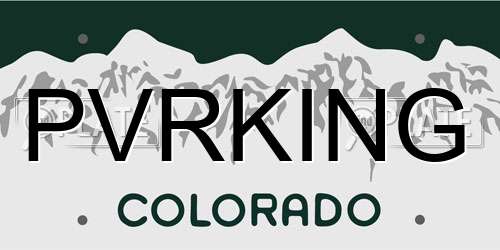 PVRKING Colorado License Plate