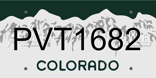 PVT1682 Colorado License Plate