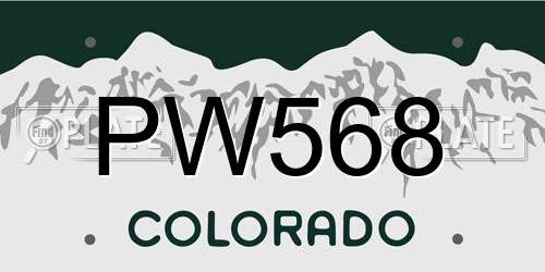 PW568 Colorado License Plate