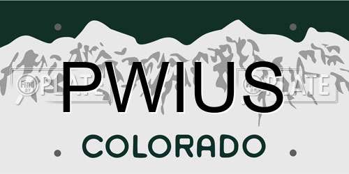 PWIUS Colorado License Plate