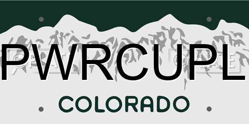 PWRCUPL Colorado License Plate
