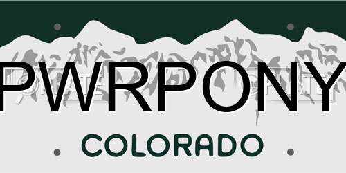 PWRPONY Colorado License Plate
