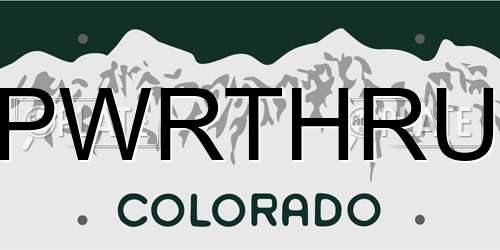 PWRTHRU Colorado License Plate
