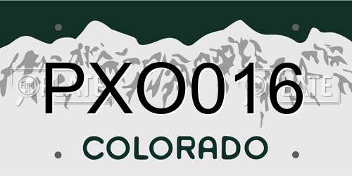 PXO016 Colorado License Plate