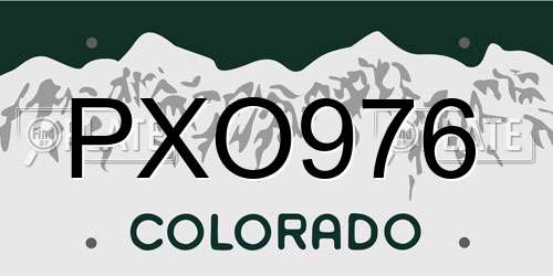 PXO976 Colorado License Plate