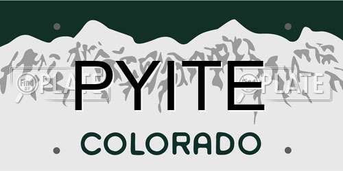 PYITE Colorado License Plate