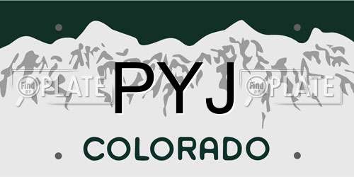 PYJ Colorado License Plate