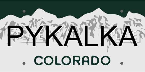 PYKALKA Colorado License Plate