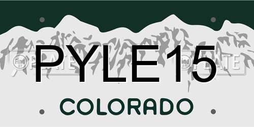 PYLE15 Colorado License Plate