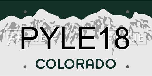 PYLE18 Colorado License Plate