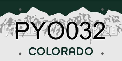 PYO032 Colorado License Plate