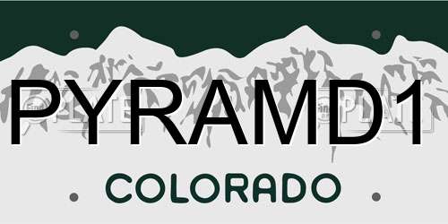PYRAMD1 Colorado License Plate
