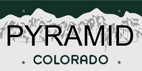 PYRAMID Colorado License Plate