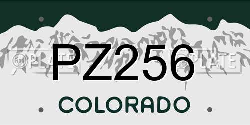 PZ256 Colorado License Plate