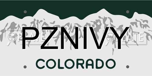 PZNIVY Colorado License Plate