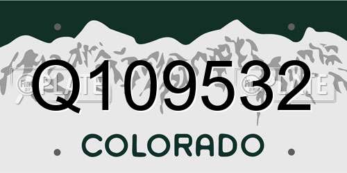 Q109532 Colorado License Plate