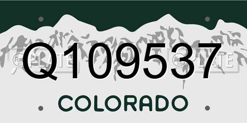 Q109537 Colorado License Plate