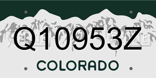 Q10953Z Colorado License Plate