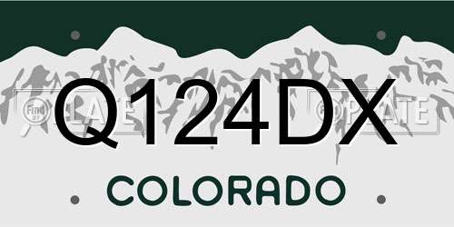 Q124DX Colorado License Plate