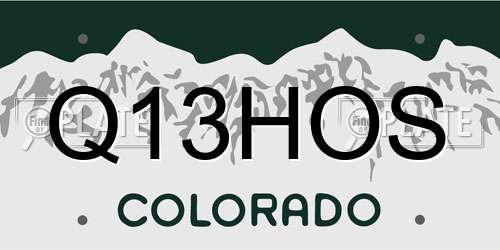 Q13HOS Colorado License Plate