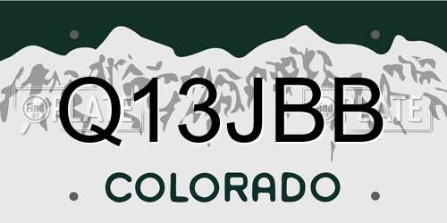 Q13JBB Colorado License Plate