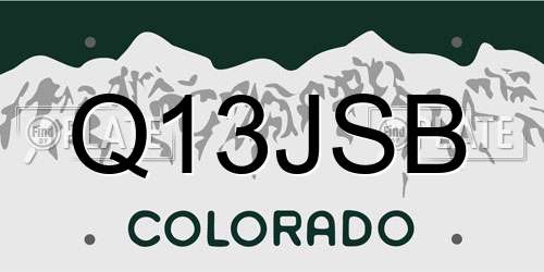 Q13JSB Colorado License Plate