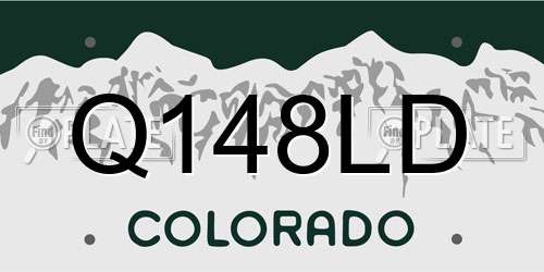 Q148LD Colorado License Plate