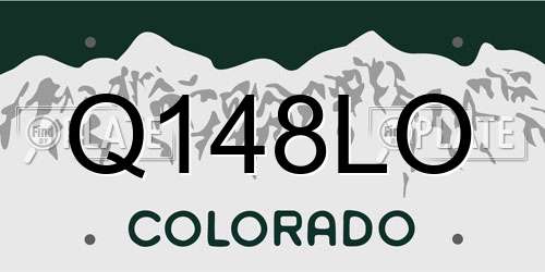 Q148LO Colorado License Plate