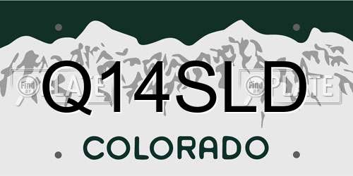 Q14SLD Colorado License Plate