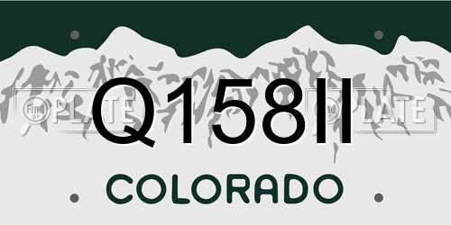 Q158II Colorado License Plate