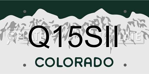 Q15SII Colorado License Plate