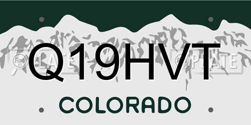 Q19HVT Colorado License Plate