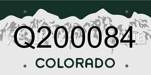 Q200084 Colorado License Plate