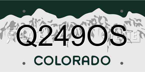 Q249OS Colorado License Plate