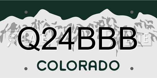 Q24BBB Colorado License Plate