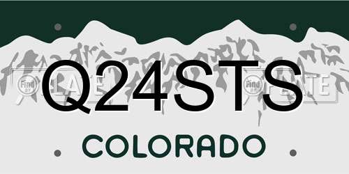 Q24STS Colorado License Plate