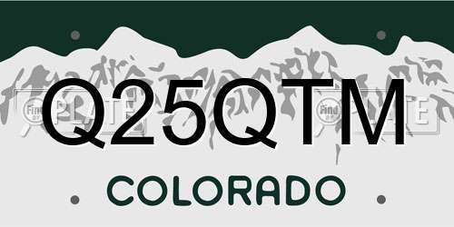 Q25QTM Colorado License Plate